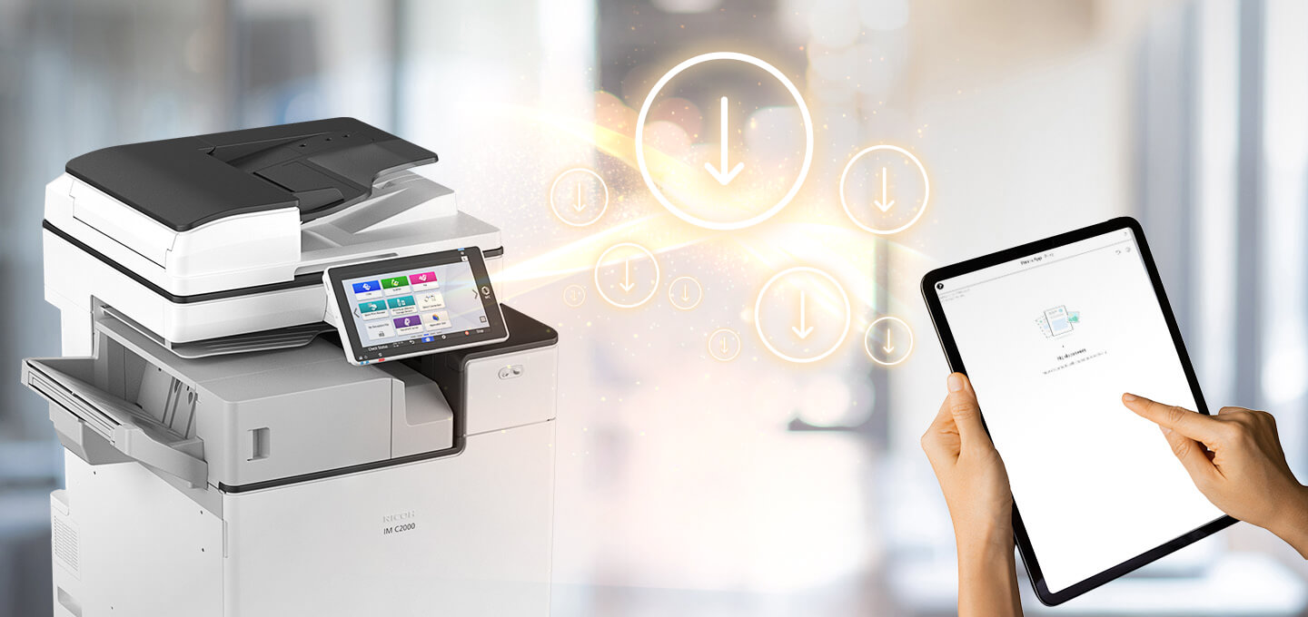 Ricoh MFP with tablet